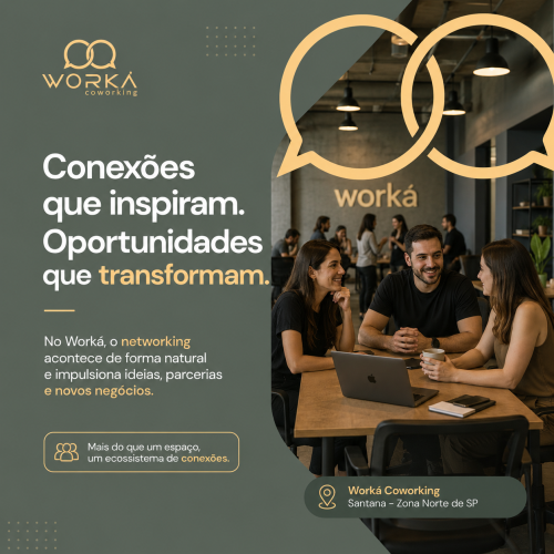 Networking no coworking em Santana na Zona Norte de São Paulo no Worká Coworking